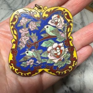 Large Vintage Cloisonné Pendant